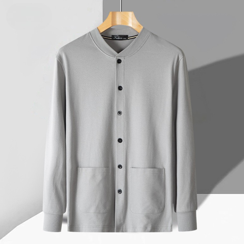 Men’s Cardigan – 100% Cotton Knit – Slim Fit – Button Front – Ribbed Trim