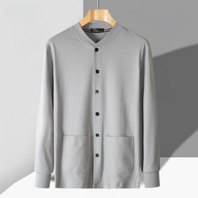 Men’s Cardigan – 100% Cotton Knit – Slim Fit – Button Front – Ribbed Trim