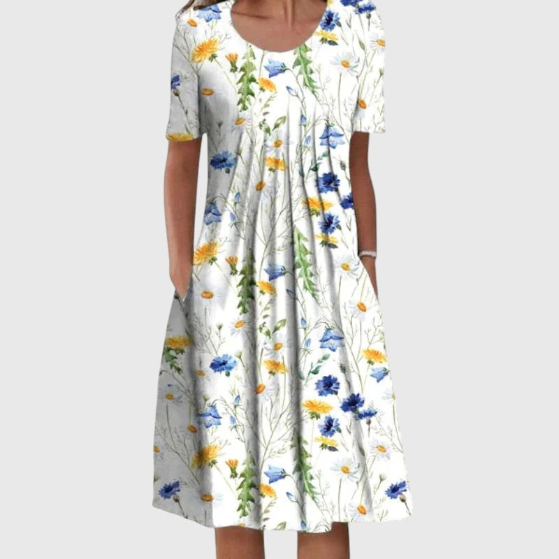 Daisy | Meadow Bloom Pleated Midi Dress
