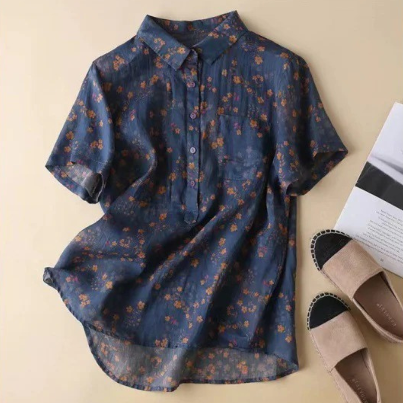 Florence | Floral Half-Placket Shirt