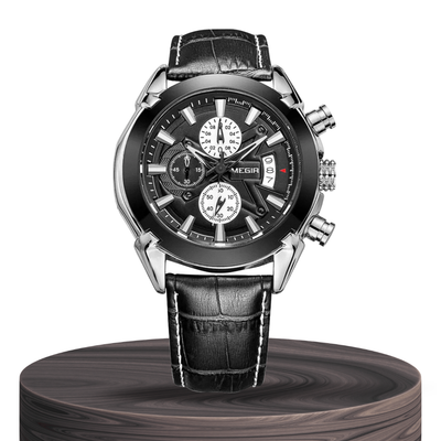 Jaxon | Sophisticated Leather Finish Bold Chronograph Watch