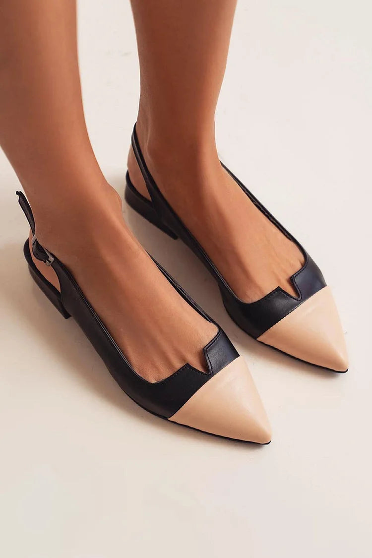 Victoria | Two-Tone Cap Toe Ballet Flats