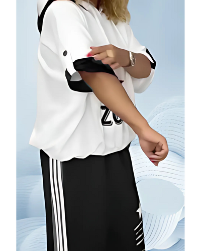 Talia – Relaxed Fit Printed Skirt Set with Hood