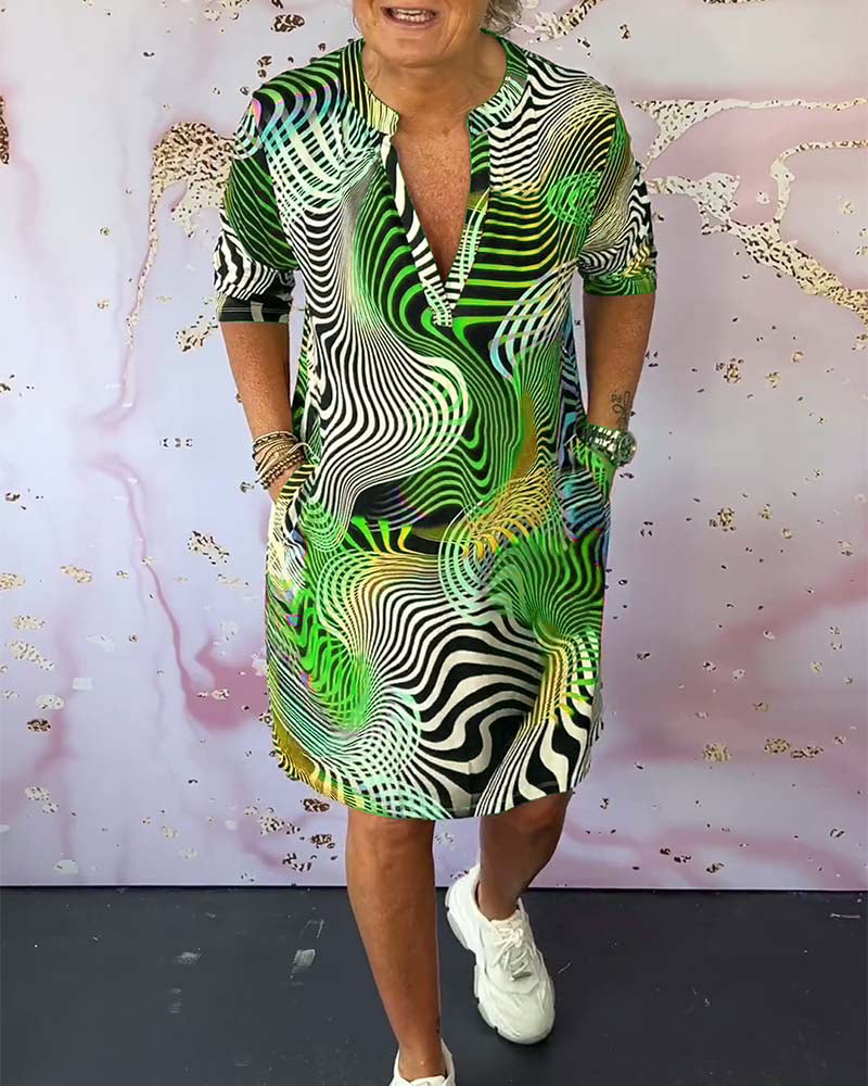 Rika™ | Colorful V-neck dress