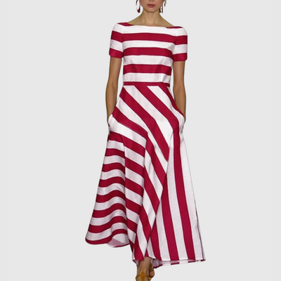 Madeline - Striped Off-Shoulder Maxi Dress