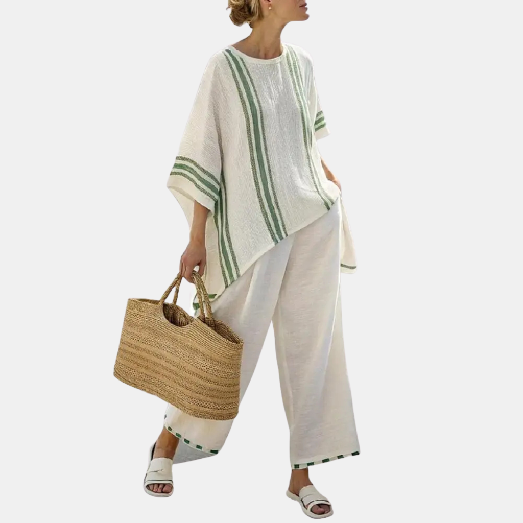 Gabriela | Bamboo Linen Stripe Set
