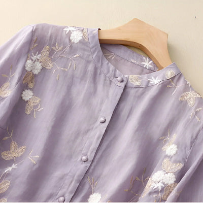 LUCILLE™ - FLORAL BUTTON-UP BLOUSE
