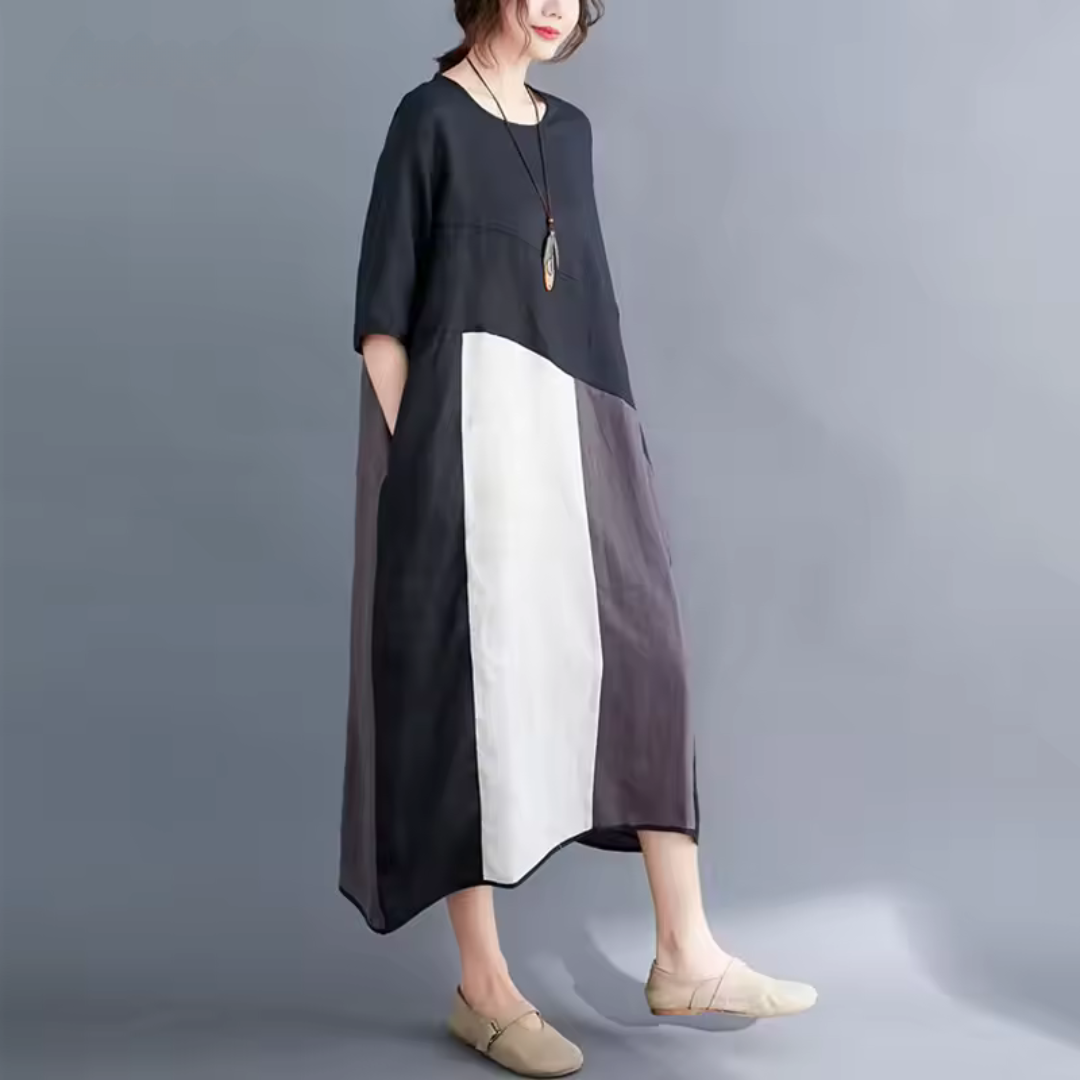 Neria – Casual Loose-Fit Linen Dress