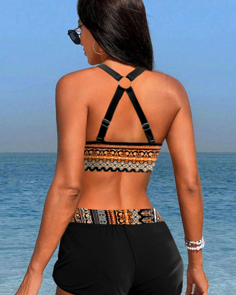 Romana – High-Waisted Bikini with Geometric Print