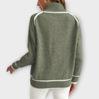 Christine - Luxurious Olive Green Knit Sweater