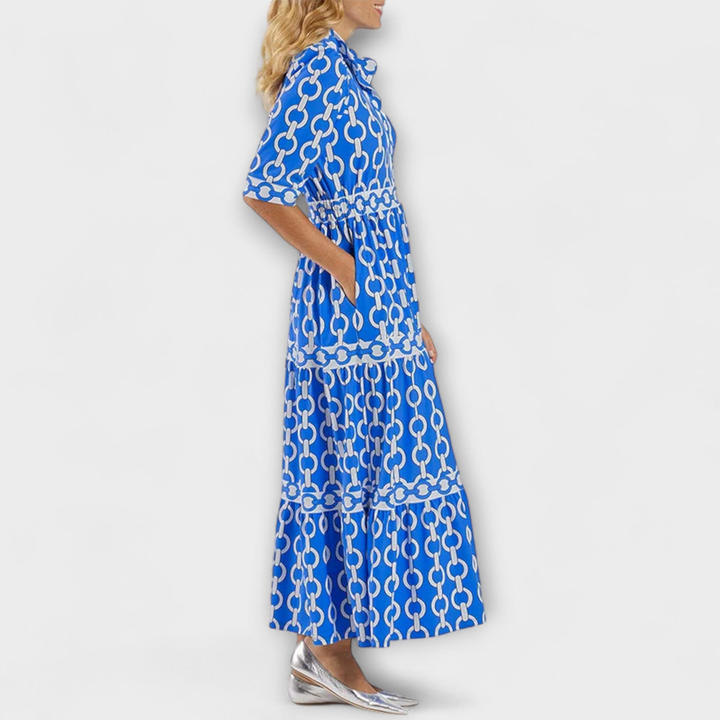 Etta | Flowy Midi Dress with Elegant Collar