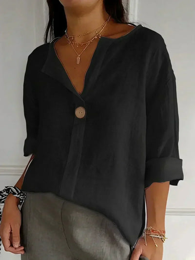 NORTHLINE STUDIO | BUTTON FRONT LINEN BLOUSE