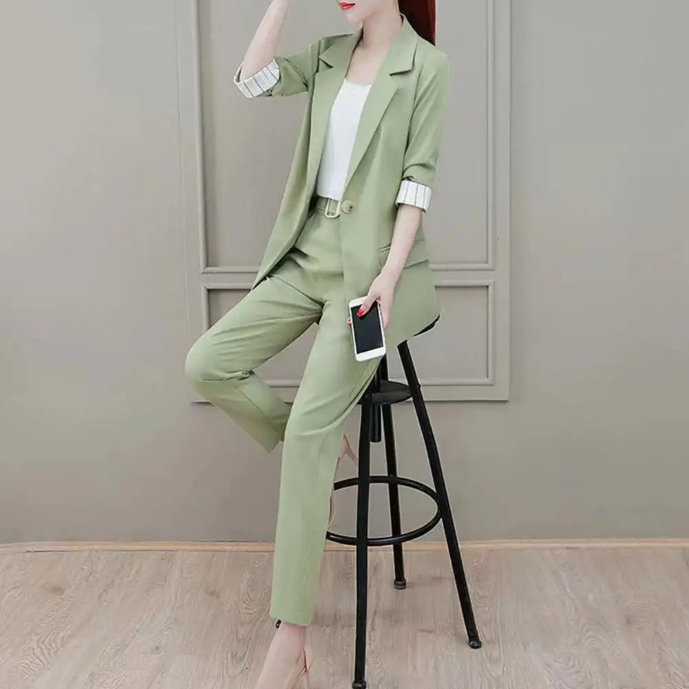 Joanna | Women’s Chic Coordinated Blazer Pants And Top