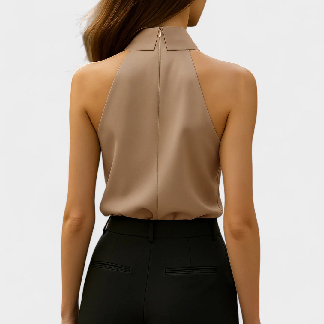 NORTHLINE STUDIO | TIE COLLAR HALTER TOP