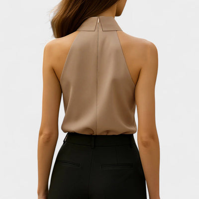 NORTHLINE STUDIO | TIE COLLAR HALTER TOP