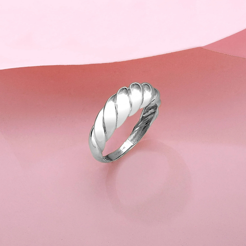 Croissant Ring | White Gold 14k