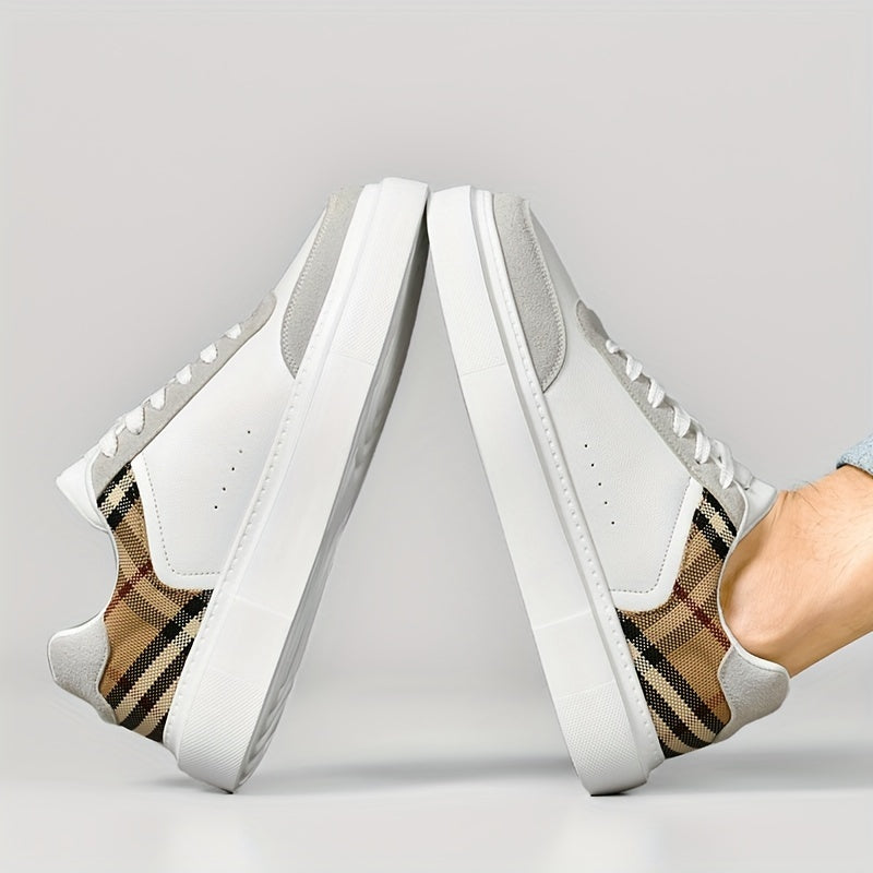 Cesare Bellandi Plaid Streetwear Leather Sneakers