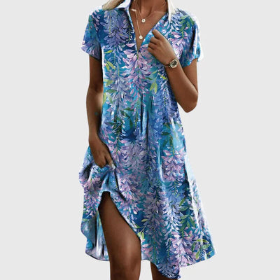 SOLARA | BOHO V-NECK DRESS