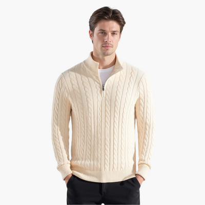 Jordan | Cable Knit Sweater with Zipper