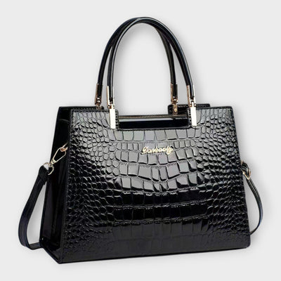 Lublanca - Glossy Crocodile Pattern Handbag