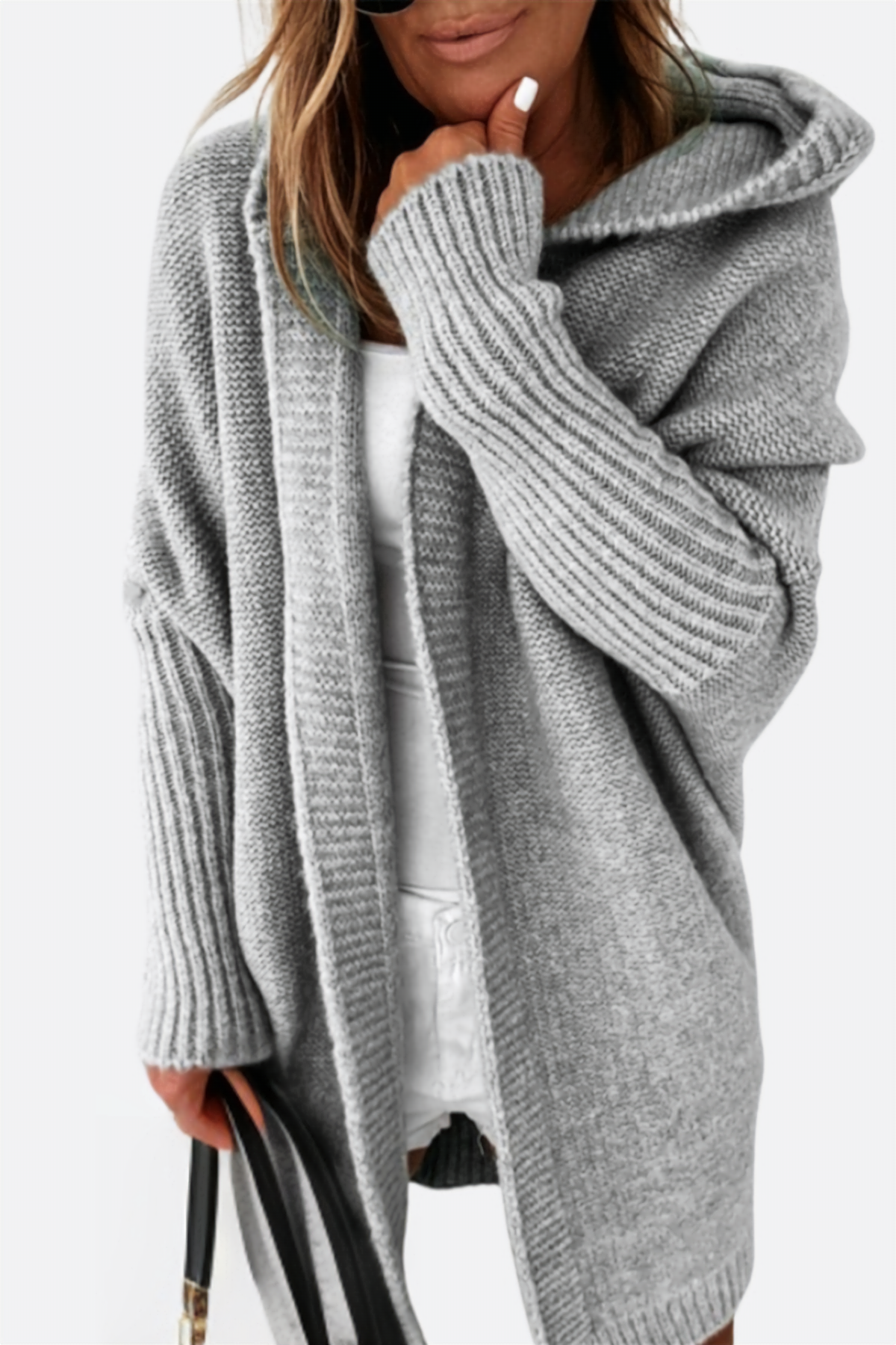 Avencea Oversized Cardigan with Hood for Women