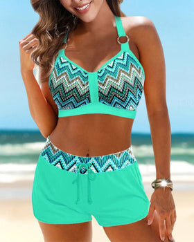 Stawomira – High-Waisted Bikini with Geometric Print