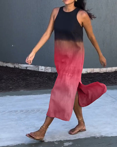 Carys - Sleeveless Round Neck Gradient Dress