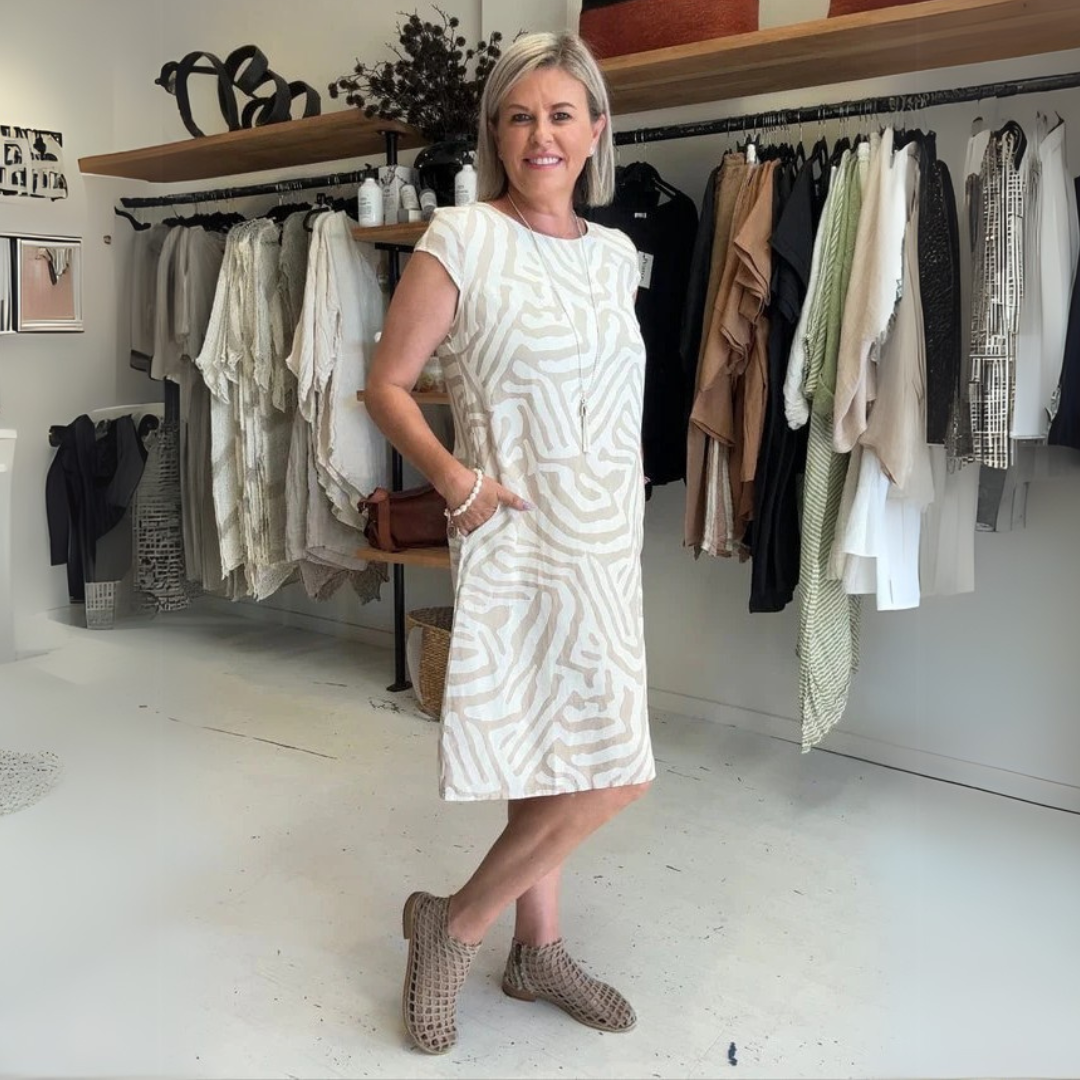 Nelia | Summer Dress with Round Neck and Beautiful Print