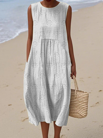 Pippa | Breezy Textured Sleeveless Midi Dress