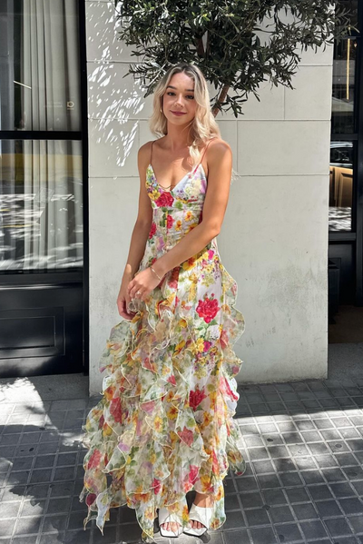 Saskia | Ruffle Maxi Dress