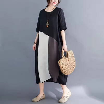 Neria – Casual Loose-Fit Linen Dress