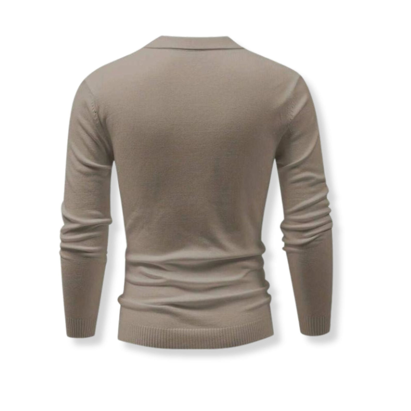 Long Sleeve Knitted Ivory Polo