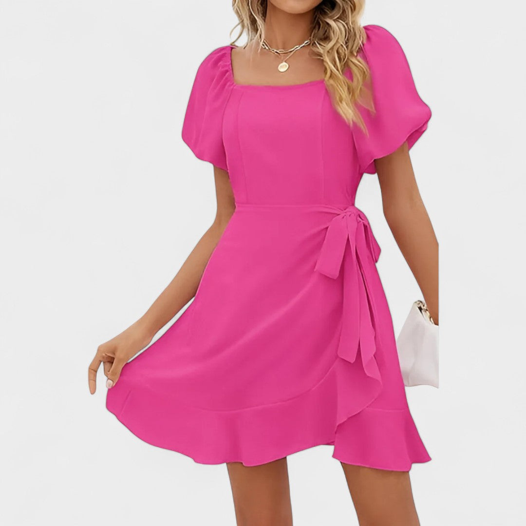 LILIA | PUFF SLEEVE WRAP DRESS