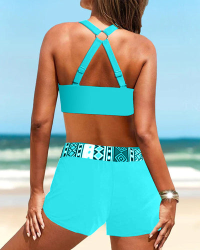Salomea – High-Waisted Bikini with Geometric Print