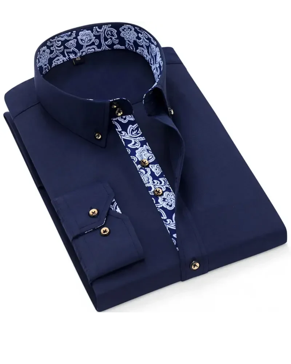 Florenzo – Men’s Contrast Collar Dress Shirt