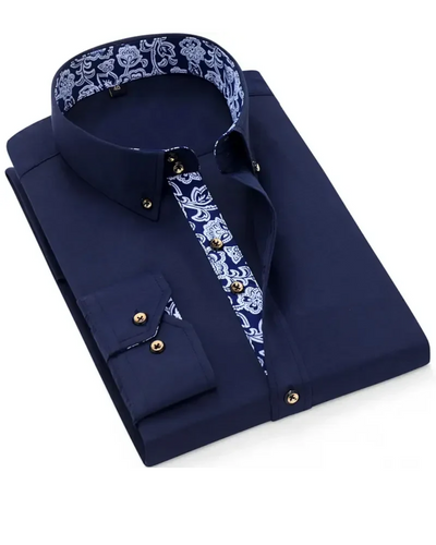 Florenzo – Men’s Contrast Collar Dress Shirt