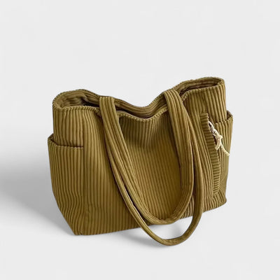 Tilda – Ribbed Tote Bag with Cord Detail