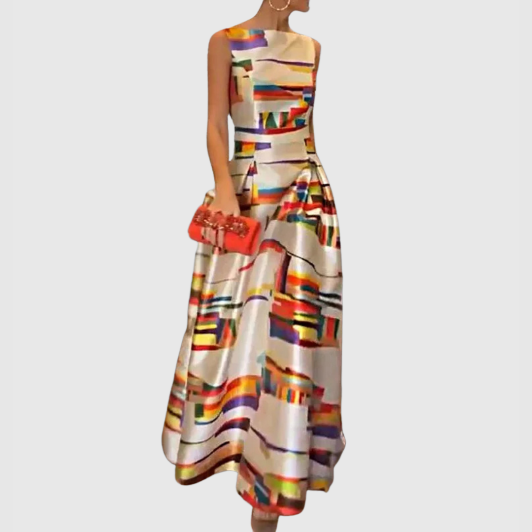 Ashlynn - Pleated Sleeveless Evening Dress