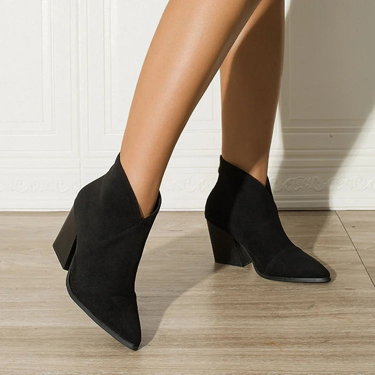 NORTHLINE STUDIO | POINTED ANKLE BOOT WITH SUEDE EFFECT