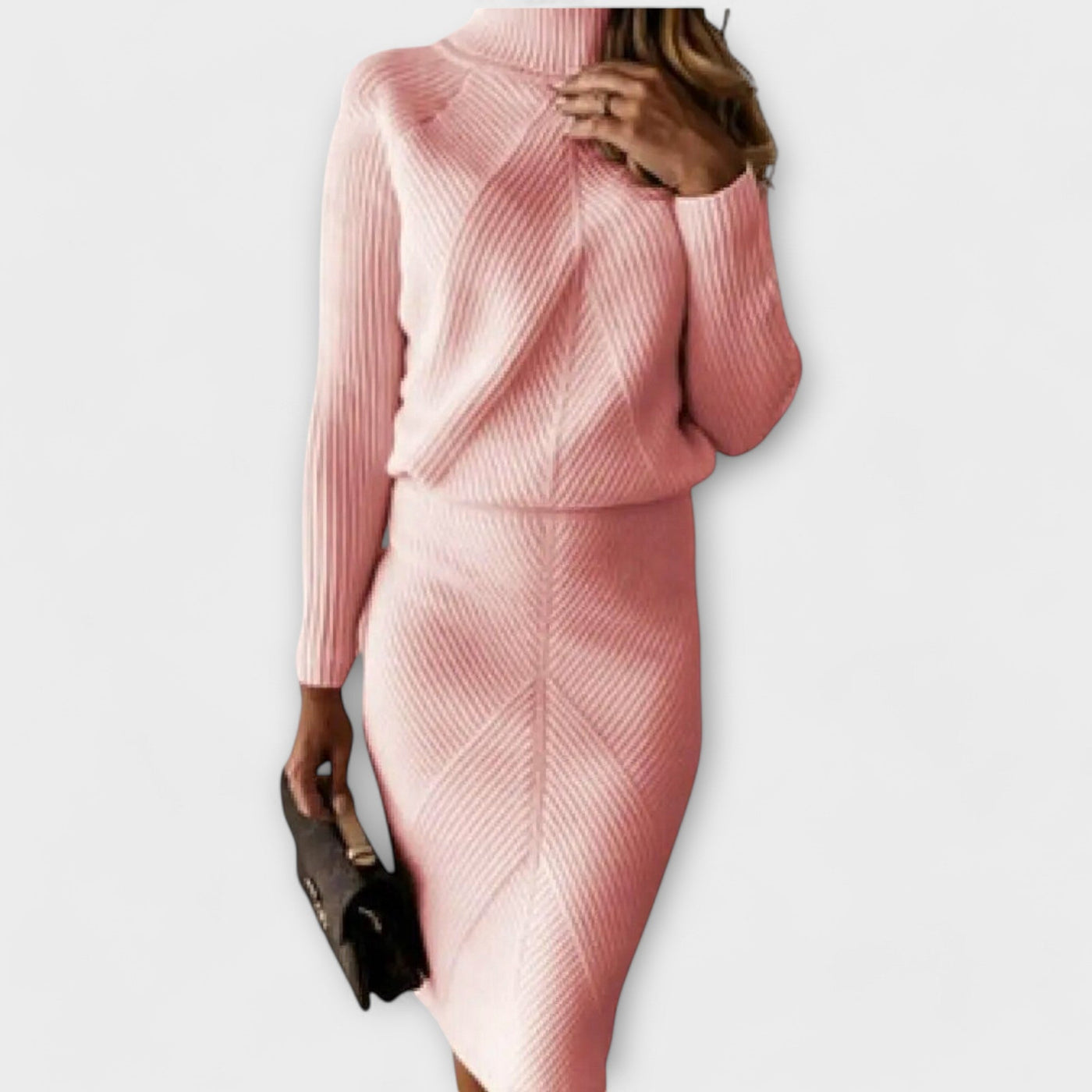 Two-piece set with fitted skirt