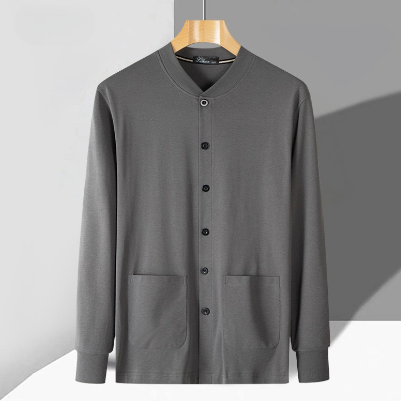 Men’s Cardigan – 100% Cotton Knit – Slim Fit – Button Front – Ribbed Trim