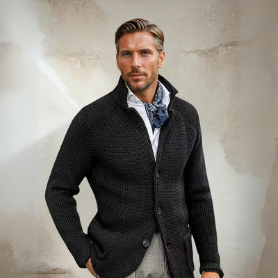 Men’s Waistcoat – Tailored Fit – Wool Blend – High Collar – Button Front – Smart Casual