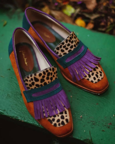 NORTHLINE STUDIO | LOAFER WITH FRINGES AND ANIMAL PRINT