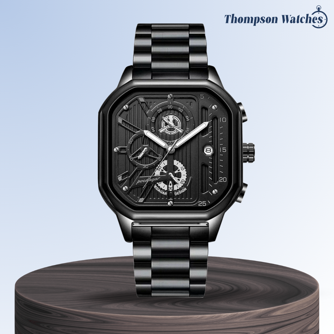 Orion | Industrial-Inspired Bold All-Black Geometric Case Watch