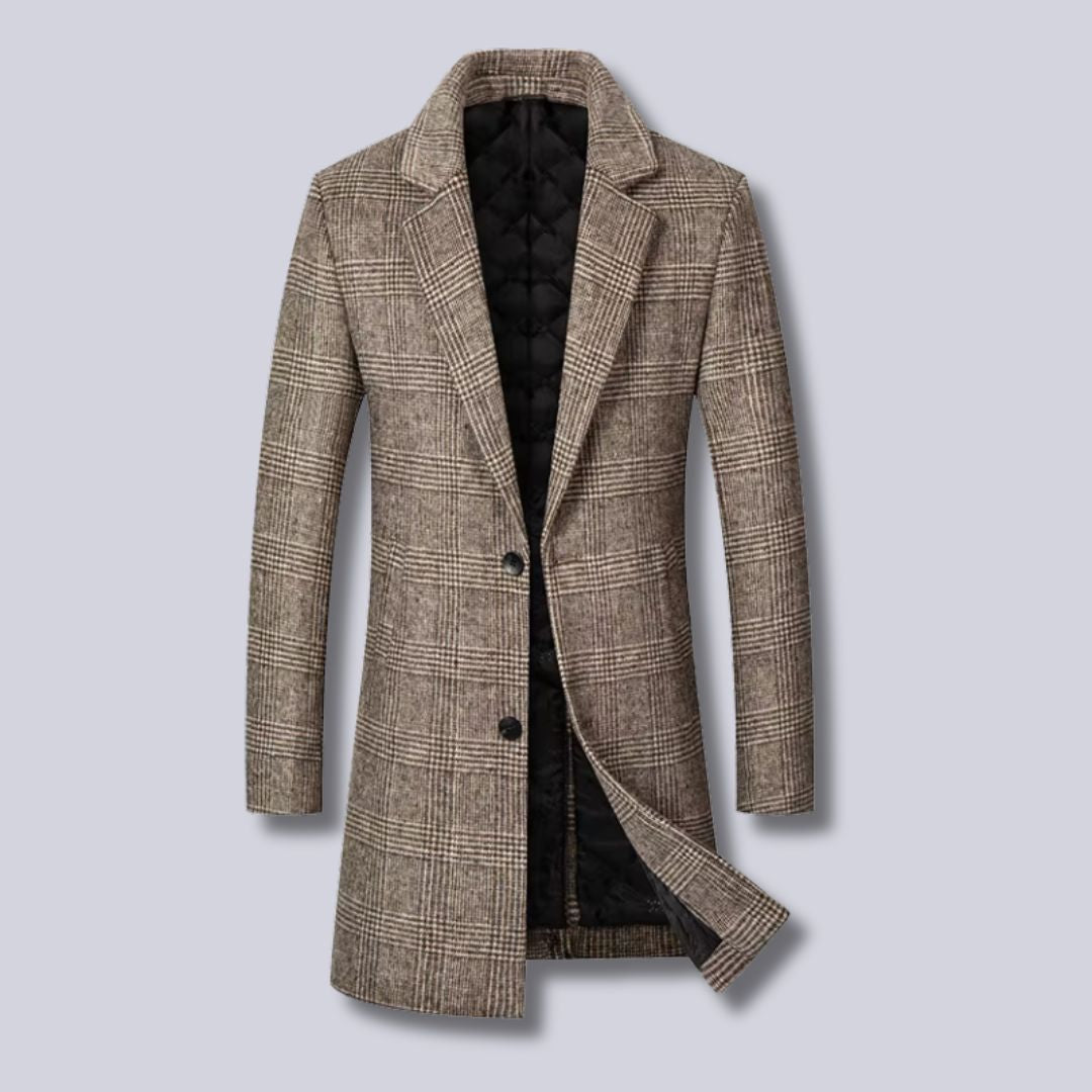 Loriento Plaid Wool Trench Coat