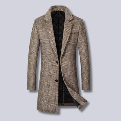 Loriento Plaid Wool Trench Coat