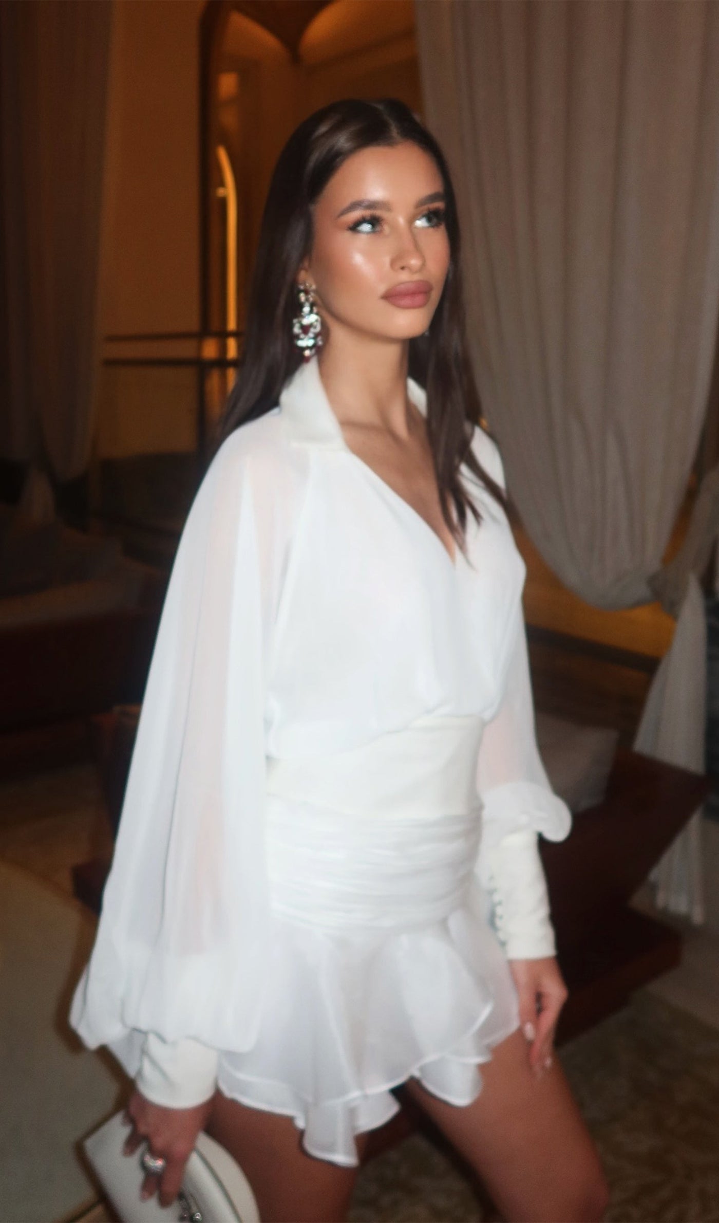 Angelina | Lantern Sleeve Mini Dress