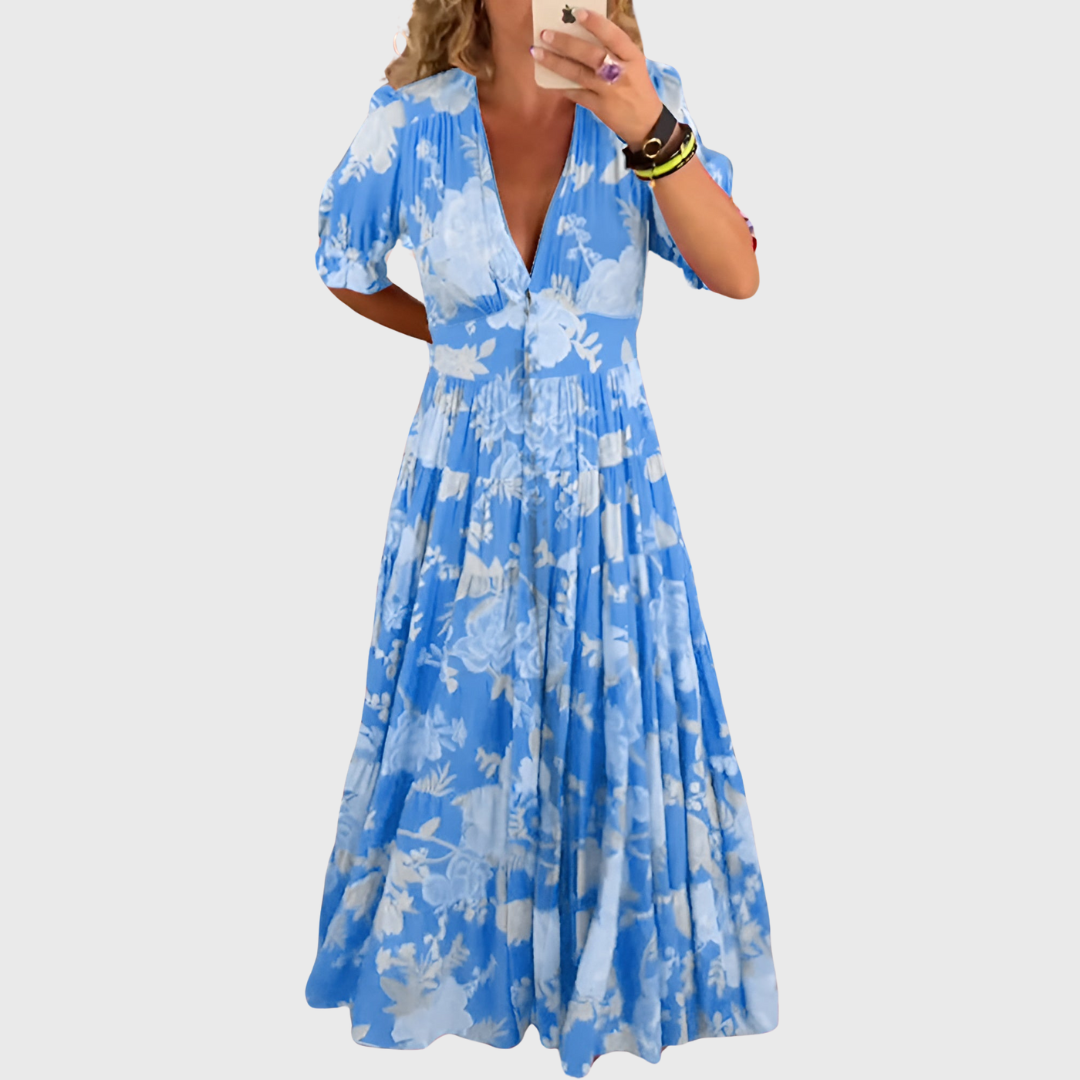 Carina | Floral Accent Dress