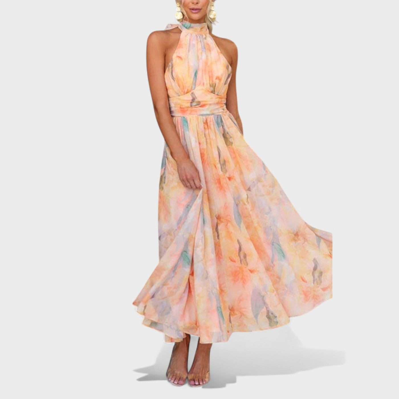 Imogen | Abstract Halter Maxi Dress