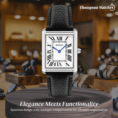 Matthew | Rectangular Men’s Watch with Silver-Tone Case